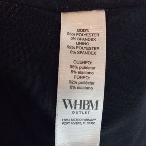 WHBM Outlet L Tank Top Black White Geometric Print Sleeveless Keyhole Neckline - Picture 8 of 9